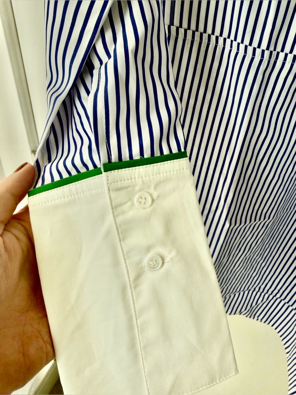 Pomander Place Blue and White Striped Long Sleeve Dress, NWT - Picture 4 of 5